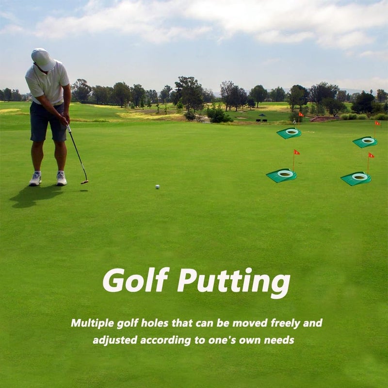 LOOEEL 4 PCS Golf Putting Cup Golf Hole Training,Suitable for Teenagers and Adults Hole Training with Plastic Flags Putting Cup,Used for Indoor and Outdoor Practice. - Image 2